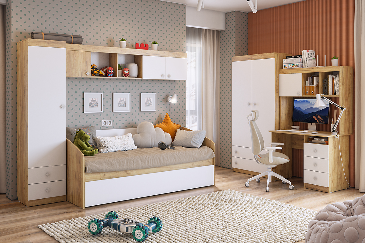 Форсаж (Дуб крафт золотой/Белый)