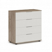 Комод Джулия (Дуб крафт серый/Белый глянец) 