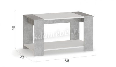 Стол журнальный Аврора (Белый/Ателье светлый)