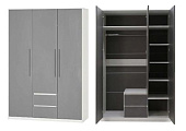 Шкаф Нильс-23 3-х створчатый (Дуб Эльза/Темно-серый лофт)