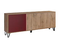 Тумба ТВ Милан-3 NEW (Дуб вотан/Бордо глянец)
