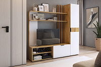 Гостиная Бери К-1 (Дуб крафт золотой/Белое дерево)
