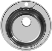 Мойка врезная Юкинокс Фаворит-500 D круглая с сифоном (Металлик)