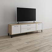 Тумба ТВ Парус-13 (Дуб крафт серый/Белый)