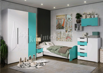 Комод-шкаф со штангой Миа (Дуб анкор/Матовый металлик)