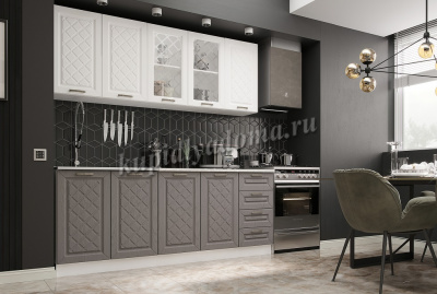 Кухня Агава 2,0 б/м, б/с (Акация белая/Трюфель)