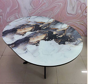 Стол обеденный раздвижной Арчи-2 0.9 (Акварель S334/Опоры черные)