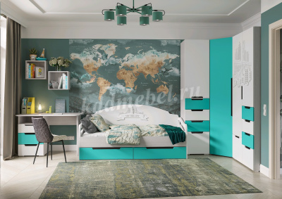 Комод-шкаф со штангой Миа (Дуб анкор/Матовый металлик)