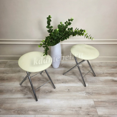 Табурет Сигма (Кремовый/Хром)