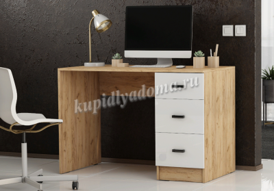 Стол письменный Стандарт (Дуб вотан/Белый гладкий)