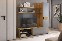 Гостиная Бери К1 дуб крафт золотой графит