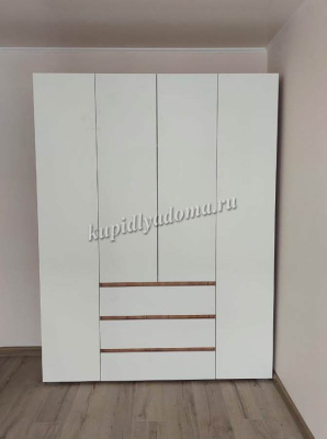 Шкаф распашной Лаванда 1600 (Крафт золотой/Белый) 