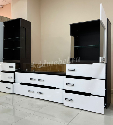 Гостиная Виго МДФ (Венге/Белый глянец)