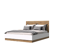 Кровать Адель 1.4 (Дуб вотан/Белый гладкий)