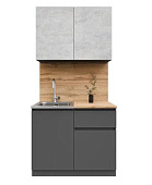 Кухня Лето 1,0 (Графит/Цемент светлый)