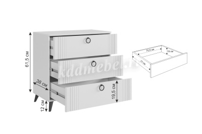 Комод Ева (Белое дерево/Белый матовый)
