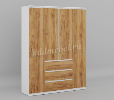 Шкаф распашной Лаванда 1600 (Белый/Крафт золотой)