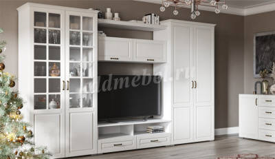 Шкаф 2-х дверный Лацио (Белый/Белое дерево)