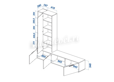 Гостиная Селеста (Шиншилла серая/Дуб вотан)