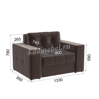 Кресло-кровать Нави (Коричневый/Сандал белый)