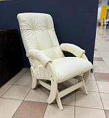 Кресло-маятник Неаполь Модель 12 (Дуб шампань-эмаль/Экокожа Бежевый Dundi 112)