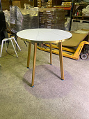 Обеденный стол DT-805 (Белый мрамор/Каркас золото)