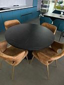 Стол обеденный пластик Ореон-2 (Каспий черное золото 3103/Опоры черные)