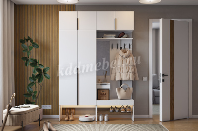 Прихожая К5 Баско (Белое дерево)