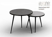 Стол журнальный Ранс малый 2 кат. (Опора Черный муар/Мрамор белый 3027 матовый)