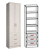 Шкаф комбинированный Принцесса ПРН -12 3 ящика (Ясень анкор белый)