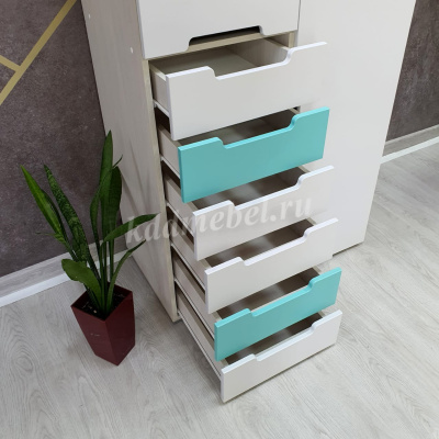 Комод-шкаф со штангой Миа (Дуб анкор/Матовый металлик)