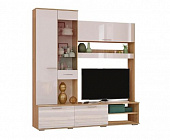 Гостиная Флай Центральная секция (Дуб сонома/Белый глянец)