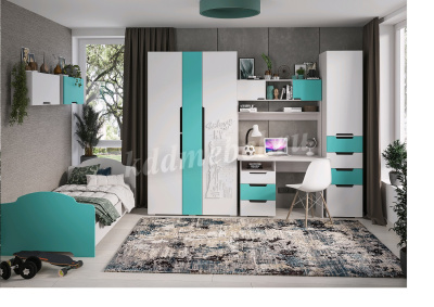 Комод-шкаф со штангой Миа (Дуб анкор/Матовый металлик)