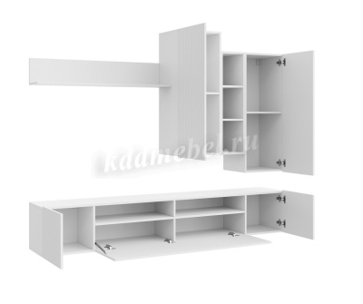 Гостиная Сканди (Белый/Белый глянец)