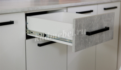 Кухня Модена 1.8 (60/40) (Белый/Ателье светлый)