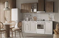 Кухня угловая Модена 1.1*2.0м (Лиственница сибирская/Белое дерево)