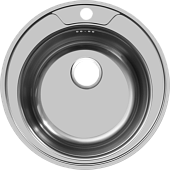 Мойка врезная Юкинокс Фаворит-500 D круглая с сифоном (Металлик)