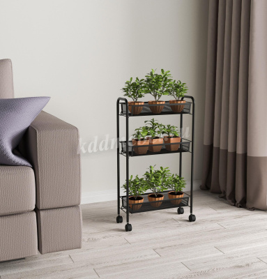 Этажерка Ладья-1К на колесиках (Черный)