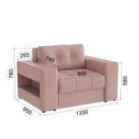 Кресло кровать Доро_Пыльная роза