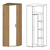 Шкаф угловой Инфинити (Дуб крафт/Белый)