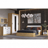 Спальный гарнитур Эко 1.6 (Дуб вотан/Белый гладкий)