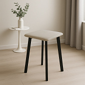 Табурет Френк (Бежевый велюр/Белый)