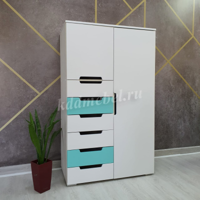 Комод-шкаф со штангой Миа (Дуб анкор/Матовый металлик)