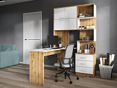 Стол компьютерный Хандис №1 левый (Дуб вотан/Белый)