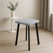 Табурет Френк (Серый велюр/Черный)