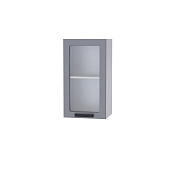 Шкаф верхний со стеклом 4ВС кухня Бомбей (Белый/Сандал Серый)
