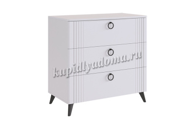 Комод Ева (Белое дерево/Белый матовый)
