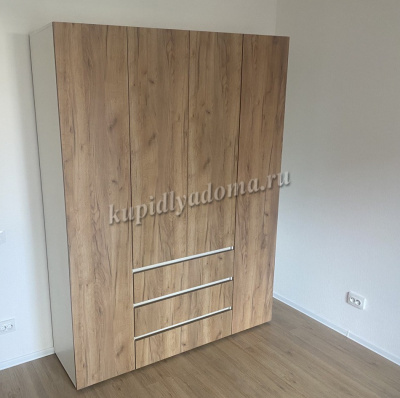 Шкаф распашной Лаванда 1600 (Белый/Крафт золотой)