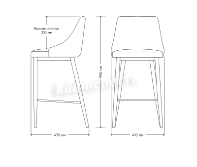 Стул полубарный Ками (Дымчато-кремовый/Белый)
