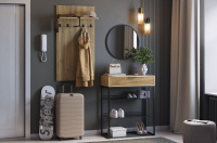 Прихожая Мебельсон 0015 дуб крафт золотой черный муар Прихожая Мебельсон 0015 дуб крафт золотой черный муар